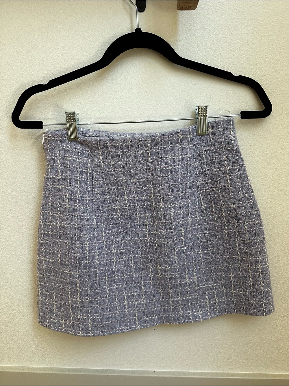 Zara Lavender Tweed Mini Skirt